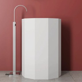 Lullaby "Howland" Lavabo Freestanding Da Diam.50 Cm Con Scarico a Parete Finitura Bianco Opaco