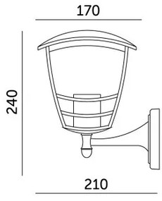 Applique da esterno TEVIO 1xE27/60W/230V IP54 nero