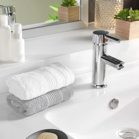 Asciugamano tipo terry bianco in cotone 30x50 cm Tendresse – douceur d'intérieur