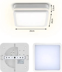 Brilagi - Lampada LED da esterno con sensore BENE LED/24W/230V 26x26 cm bianca IP54