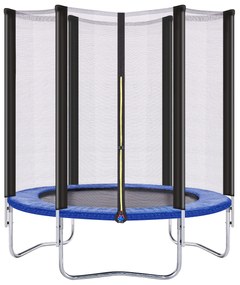 Tappeto elastico con rete di protezione ⌀ 183 cm blu RISATA Beliani