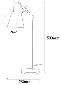 Lampada da tavolo in bronzo con paralume in metallo (altezza 50 cm) Sivani - Opviq lights