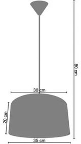 Tosel  Lampadari, sospensioni e plafoniere Lampada a sospensione tondo stoffa arrossire e puro  Tosel