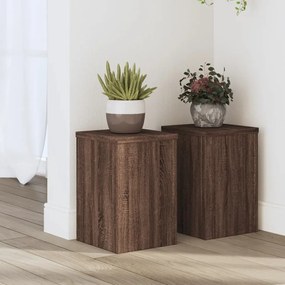 Supporti Per Piante 2 Pz Marrone 20x20x30 Cm Legno Multistrato /