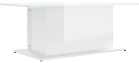 Tavolino da salotto bianco lucido 102x55,5x40 cm in truciolato