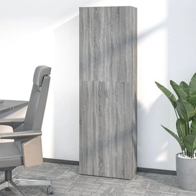 Armadio per ufficio grigio sonoma 60x32x190cm legno multistrato