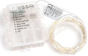 Aigostar -Catena LED natalizia da esterno 100xLED/8 funzioni 3xAA 10,3m IP44 bianco caldo