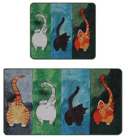 Set di tappetini per il bagno 2 pz 60x100 cm Gatto Carino – Foutastic