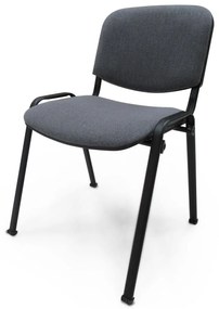 Sedia Chiva, Sedia in tessuto imbottito , Ideale per ufficio, salotto o sala conferenze, Cm 54x55h81, Grigio scuro, Singola