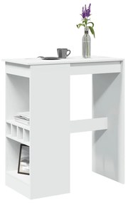 Tavolo Bar Con Rastrelliera Bianco 90x47,5x103,5 Cm Truciolato /