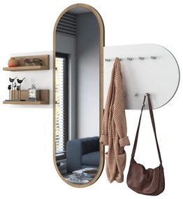 Specchio da parete RANI 125x120 cm bianco/marrone