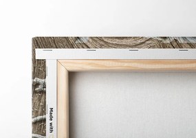 Quadro su tela – Albero astratto su legno in tonalità beige
