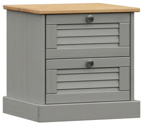 Comodino VIGO Grigio 42x35x42 cm in Legno Massello di Pino