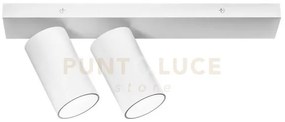 Gfa1398- spot 2 faretti attacco gu10 orientabili colore bianco opaco