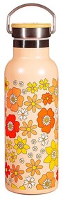 Biberon arancione in acciaio inox 500 ml 70s Floral - Sass &amp; Belle