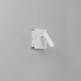 Applique a parete led dickens orientabile bianca 2,2w 220lm 3000k 1...