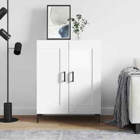 Credenza 69,5x34x90 Cm İn Legno Multistrato Bianco Lucido /