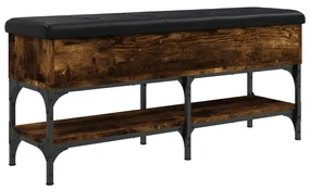 Panca porta scarpe rovere fumo 102x32x45cm in legno multistrato