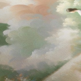 Quadro su tela – Donna in paesaggio romantico