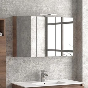 Kamalu - specchio bagno contenitore in legno 100x13x75 cm sp-100