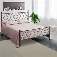 Letto in Ferro Battuto Moderno una piazza e mezza PIRAMIDE cm 120x190 Artigianale colore Rame