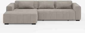 Doric Divano angolare con penisola e sedute allungabili con relax elettrico - poggiatesta reclinabili in tessuto smacchiabile T23