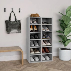 Scarpiera Grigio Sonoma 54x34x100,5 Cm İn Legno Multistrato /