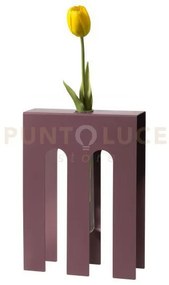 Vaso portafiore decorativo de chirico viola ametista in ferro, vetr...