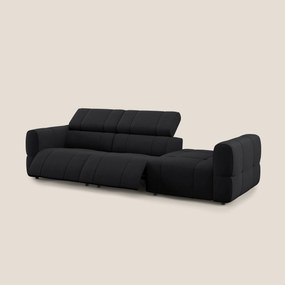 Giotto Divano con terminale e opzione relax elettrico in microfibra effetto velluto impermeabile T09