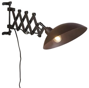 Lampada da parete industriale bronzo con nero - Tyne
