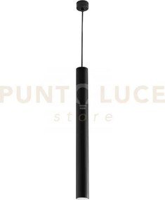 Lampadario a sospensione fluke tonda nera 1 luce attacco gu10 5,5x5...