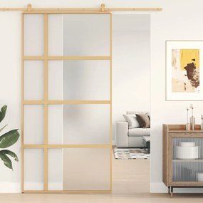 Porta Scorrevole Oro 102,5x205 Vetro Smerigliato Esg Alluminio /