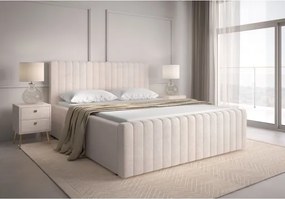 Letto Matrimoniale 160x200 Cm Contenitore Con Rete Imbottito Batina Beige
