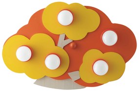 Lampadario Plafoniera Albero, Table and Floor Lamp, Colore Arancione, 40W, Mis. 41 x 37,5 x 12 cm