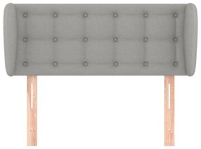 Testiera ad orecchio grigio chiaro 103x23x78/88 cm in tessuto