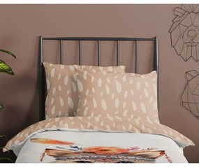 Set copripiumino e federa da bambini marrone/beige in cotone per letto singolo 140x200 cm Hay – Good Morning