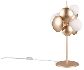 Lampada da tavolo con paralume in vetro in oro e bianco (altezza 50 cm) Bubble - Trio Select
