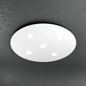 Plafoniera Moderna Tonda Cloud Metallo Bianco 5 Luci Gx53