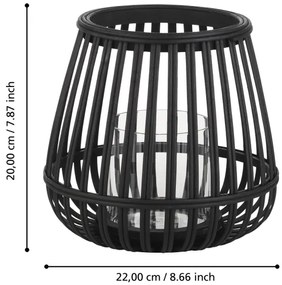 Eglo 422085 - Candeliere BUNAWAN 20x22 cm nero/bambù