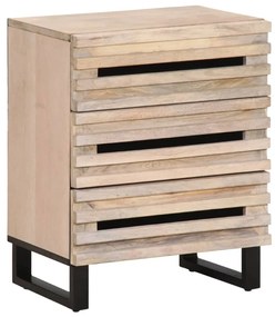 Comodino 50x34x62 Cm İn Legno Massello Di Mango /