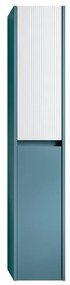 Colonna per mobile bagno Niwa 2 ante P 27 x L 30 x H 160 cm laccato opaco blu pacifico con vetro bianco cannettato