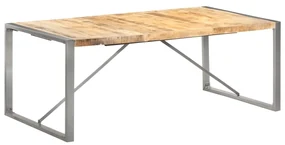 Tavolo Da Pranzo 200x100x75cm İn Legno Massello Di Mango Grezzo /