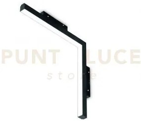 Modulo led angolare verticale nero 3000k 1872lm 24w 30+30cm