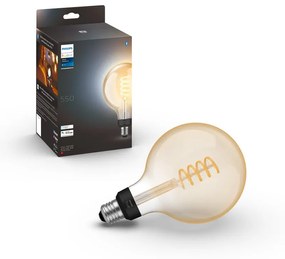 Lampadina smart 30154200, LED, E27 globo, trasparente, cct, 7W= 550LM (equiv 40 W), 150° dimmerabile, PHILIPS HUE