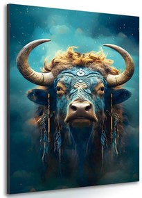Quadro su tela – Bufalo blu-oro