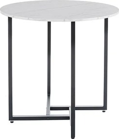 Tavolo rotondo Alto II effetto marmo bianco/nero - ø80/h76 cm