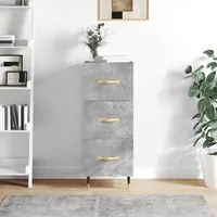 Credenza Grigio Cemento 34,5x34x90 cm in Legno Multistrato 828584