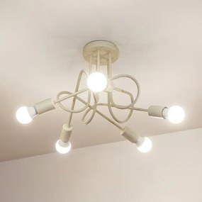 Lampadario a plafone OXFORD 5xE27/15W/230V crema