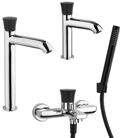 Set Rubinetteria Jacuzzi lavabo alto bidet e gruppo vasca serie Illumina