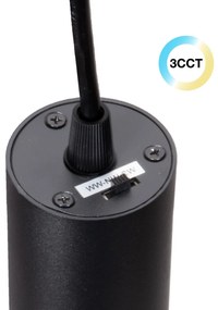 Lampada a Sospensione 10W Magnetica CCT CRI92 Nera Colore Bianco Variabile CCT